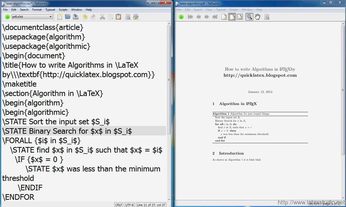 Latex tutorial (Video)- How to write algorithm in Latex_2014112919499