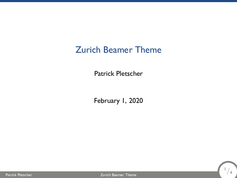 一个叫 Zurich 的 beamer主题模板 - 很美