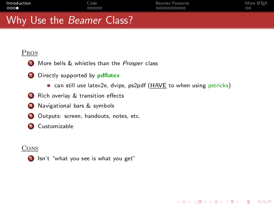 介绍 beamer 使用的演示文稿样式