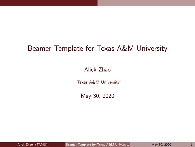 德克萨斯A&M大学 beamer 主题