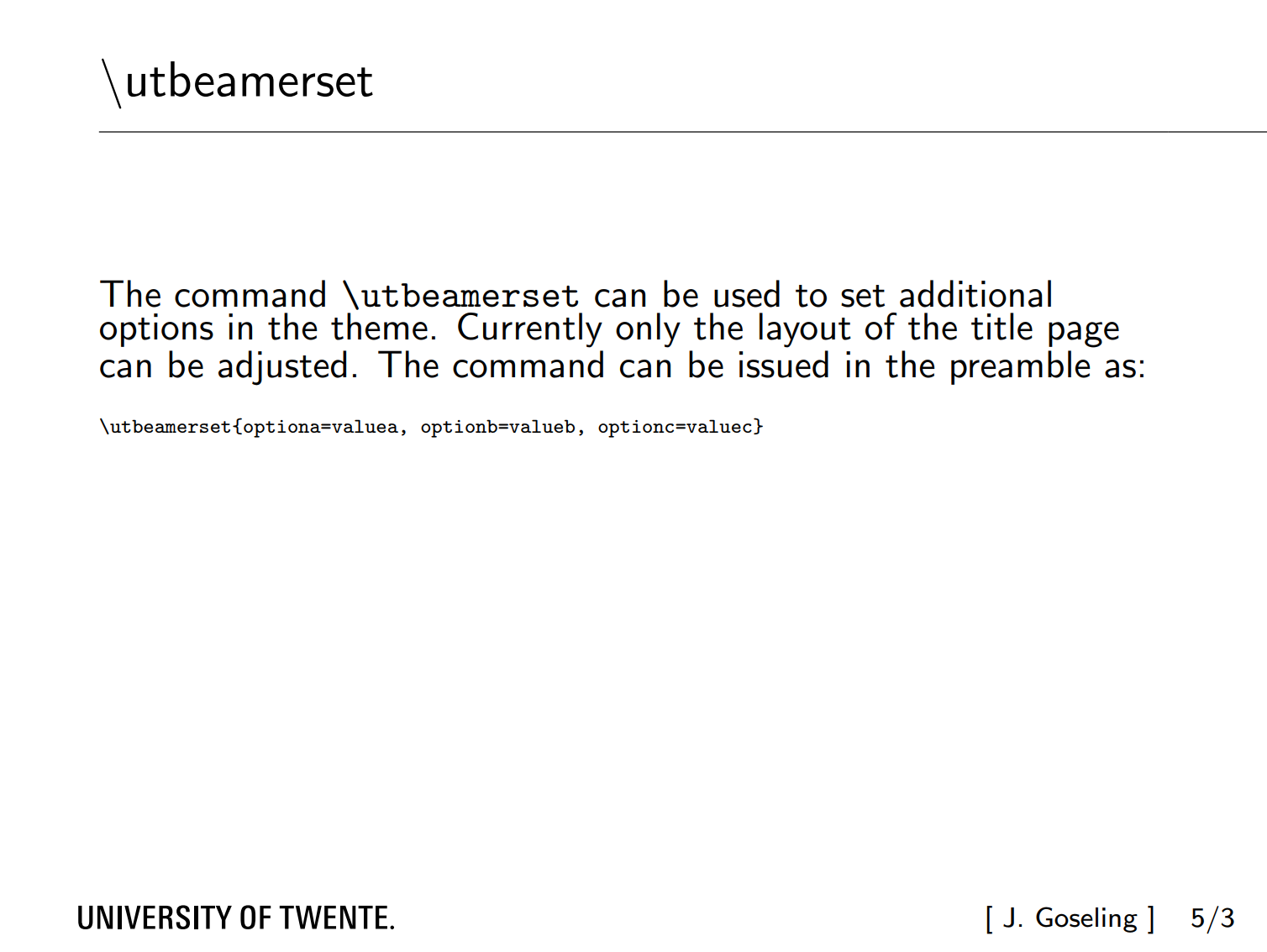 特文特大学 (UT) beamer 主题样式