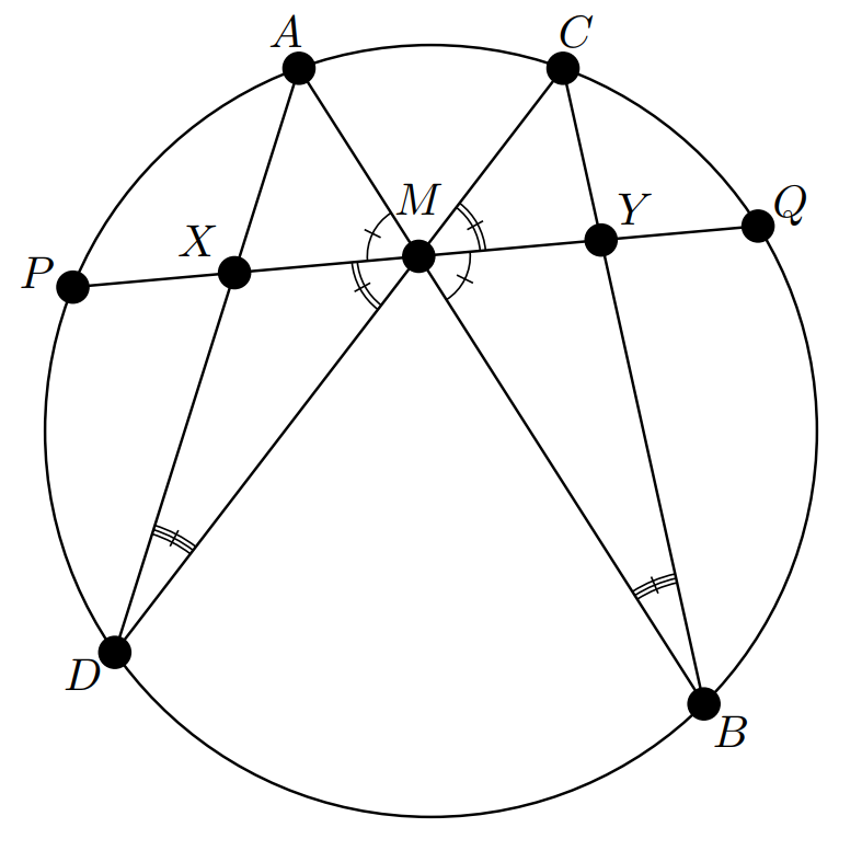 tkz-euclide 绘制的园内三角形角的关系图