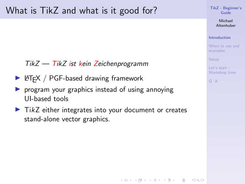 TikZ 的一个小课程排版课件