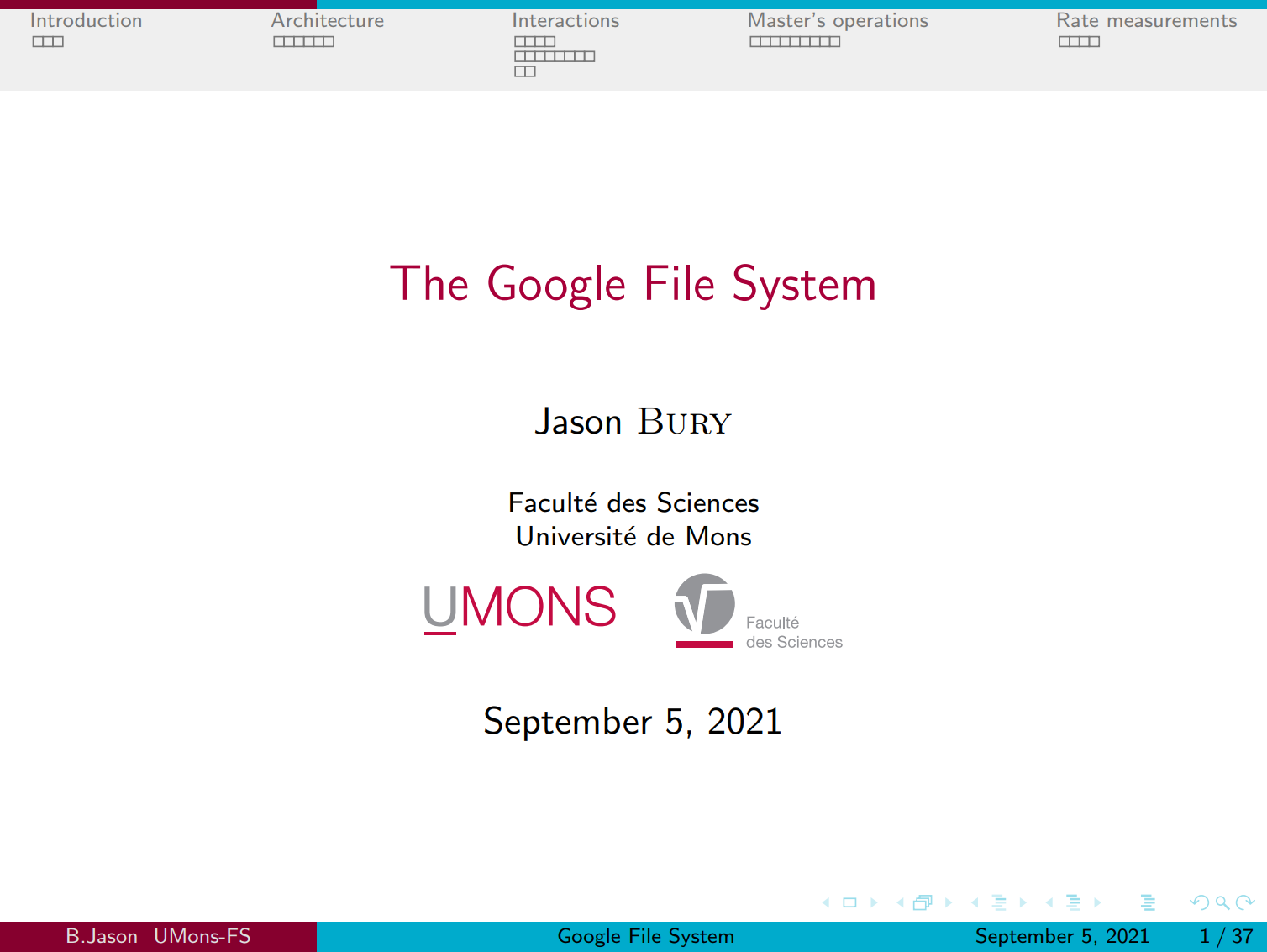 青蓝色的 beamer 排版介绍 Google 文件系统