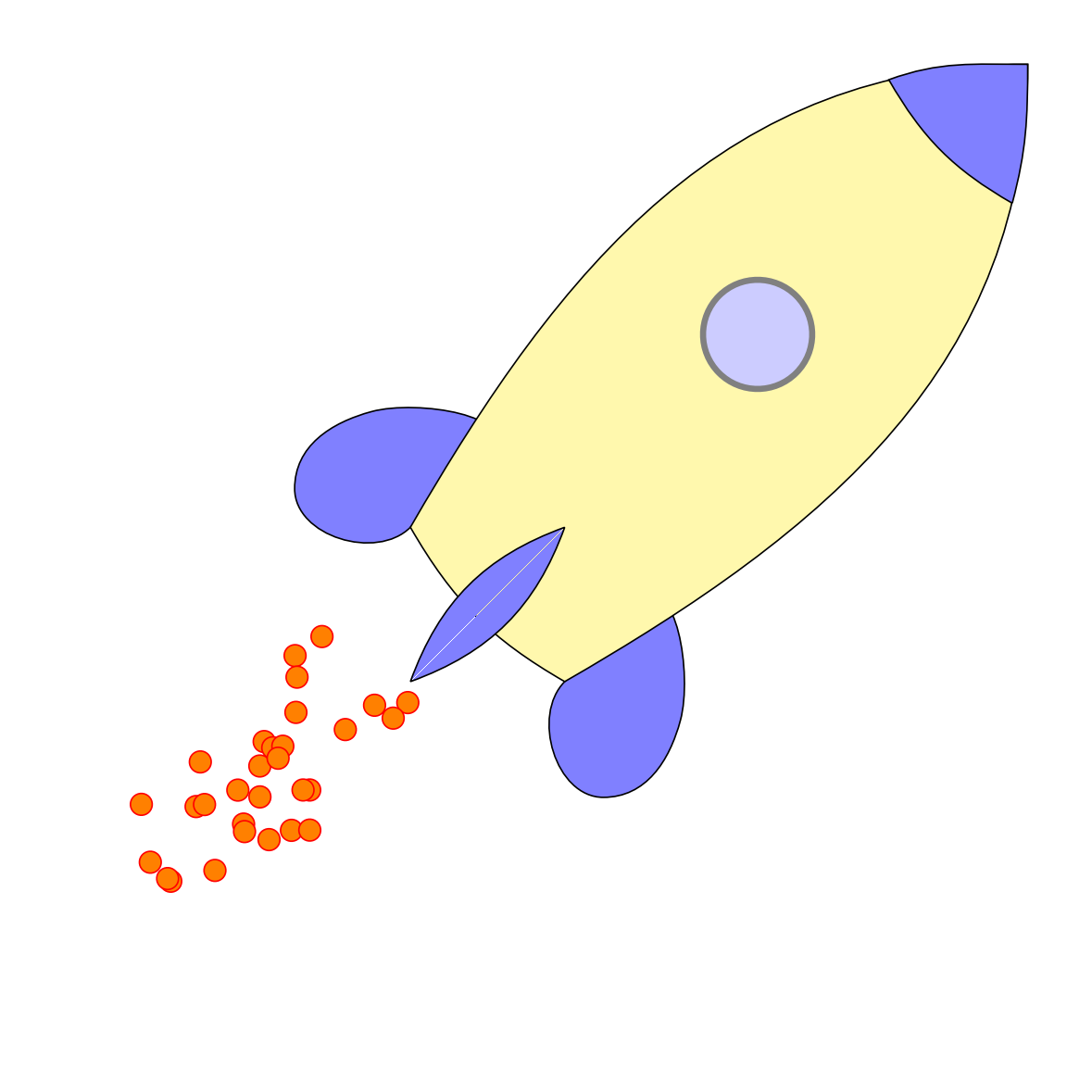TikZ 绘制一个火箭示意图