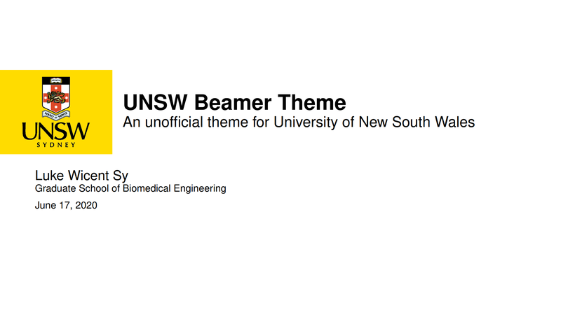新南威尔士大学 beamer 主题样式