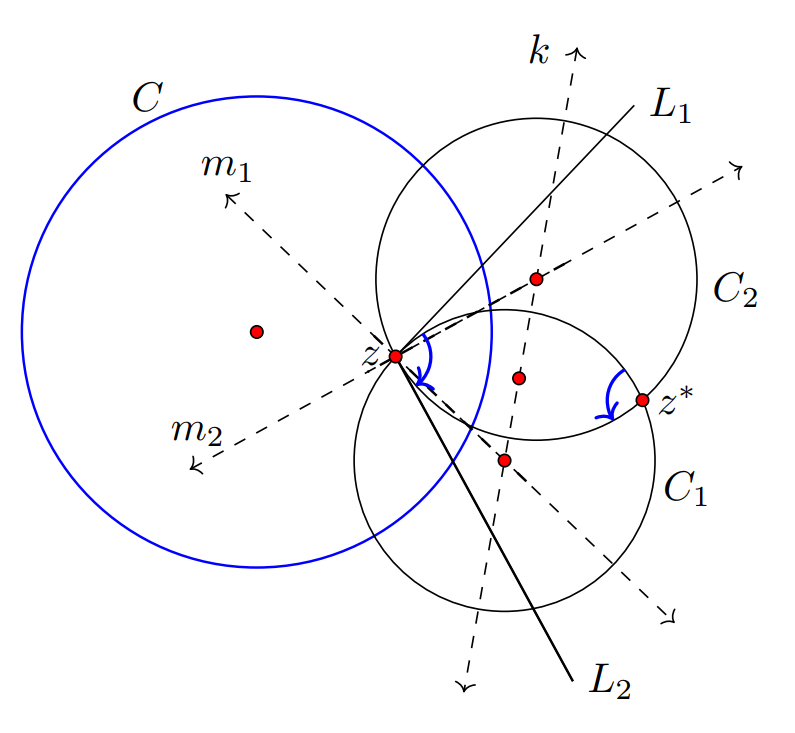 tkz-euclide 绘制圆形反转保留角度大小