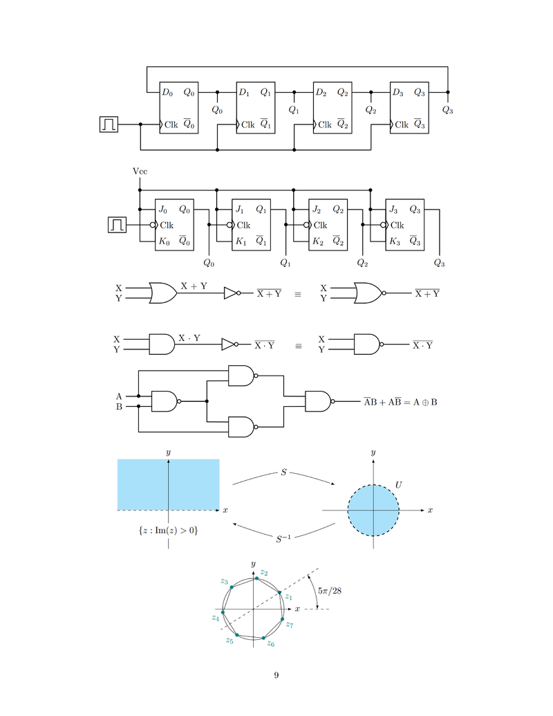 用户 TikZ 绘制几何结构，复平面，逻辑电路等图集