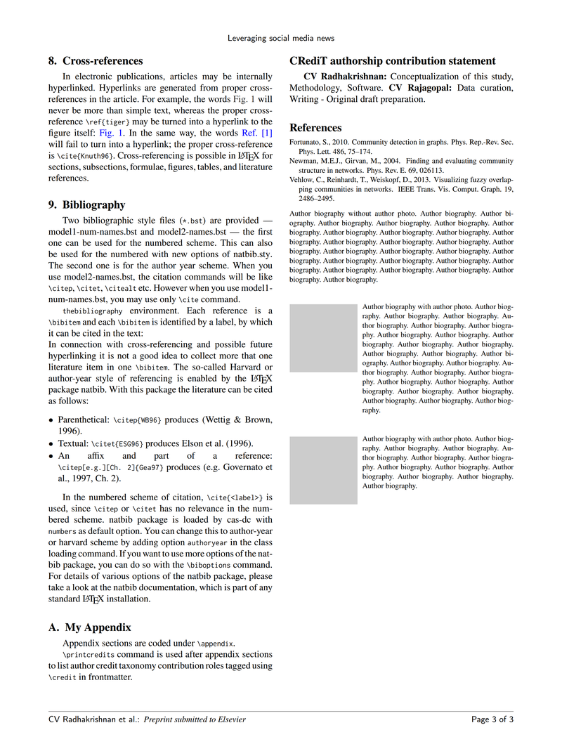 Elsevier 新版 LaTeX 模板双栏排版示例