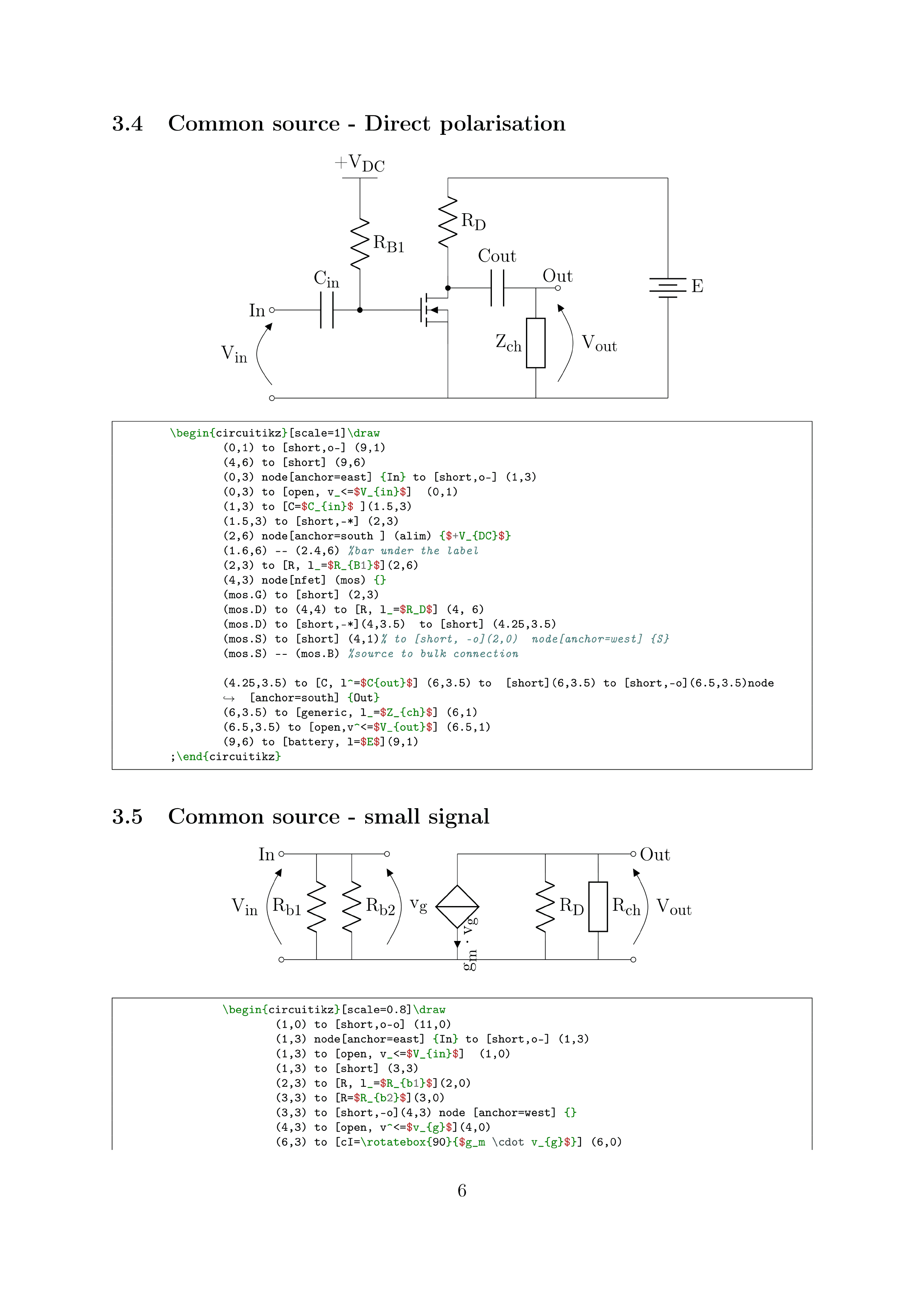 TikZ 绘制的电路图和常用的TikZ 技巧代码