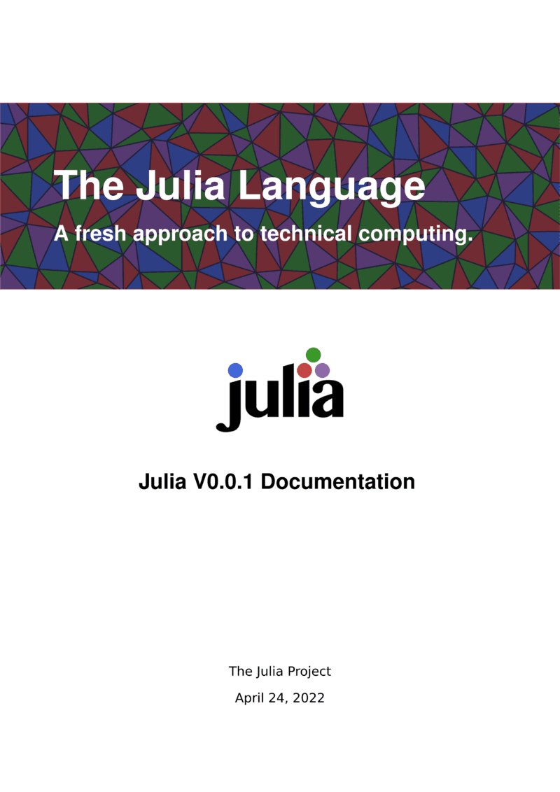 用 LaTeX 制作一个 julia 语言的书籍封面