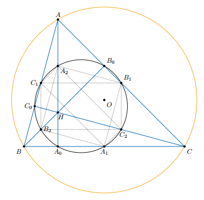 TikZ 绘制九点圆(Nine-point circle)