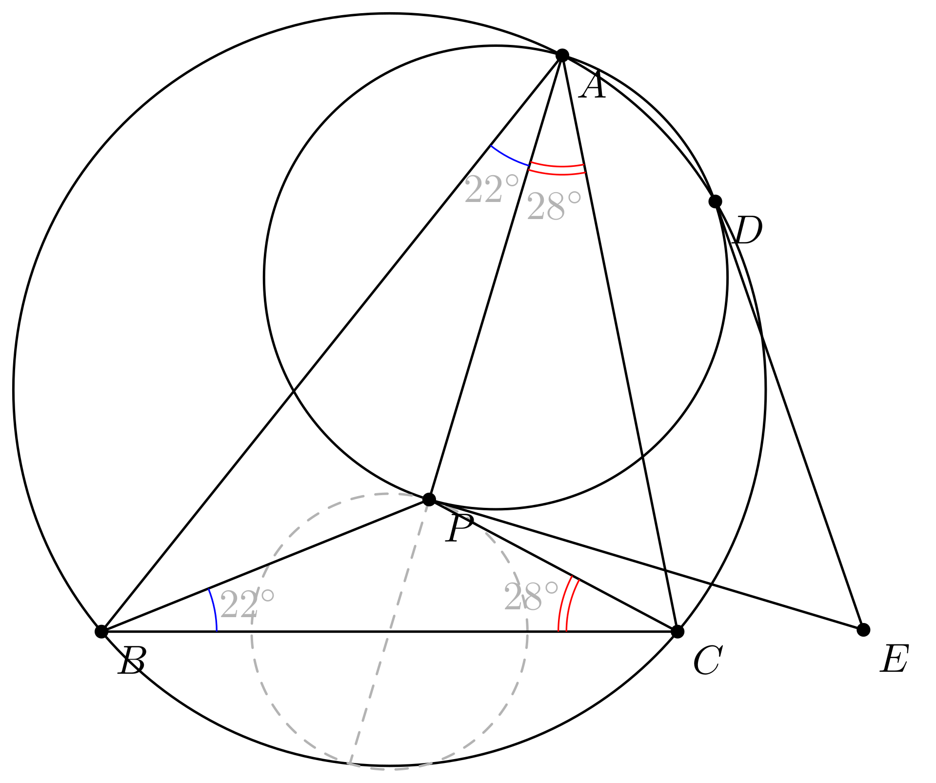 用tkz-euclide宏包绘制平面几何题示意图