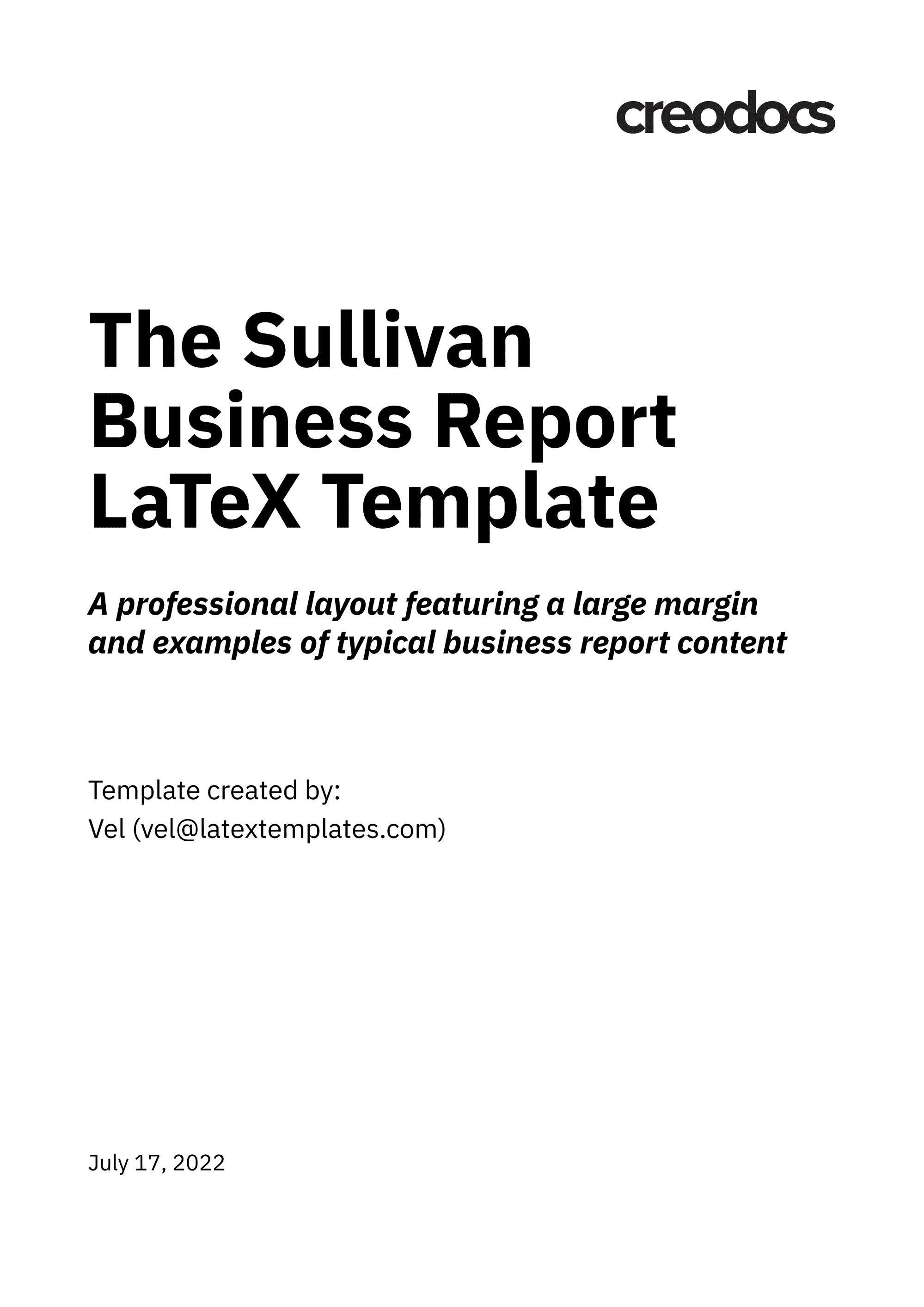 一个 LaTeX 的商业报告模板