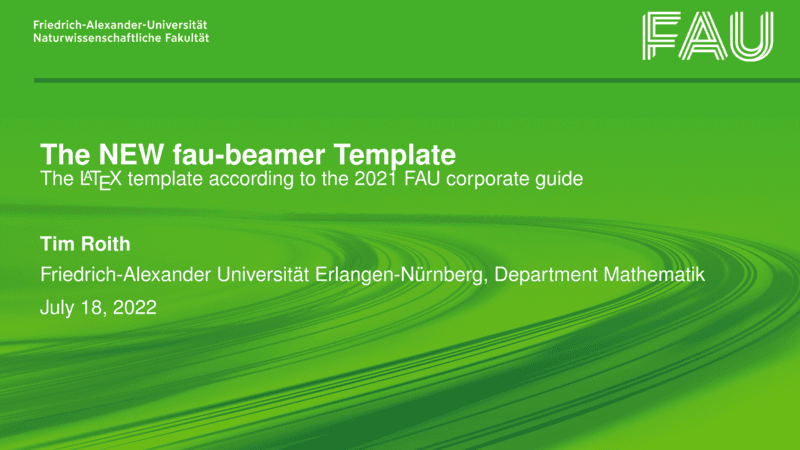 埃尔朗根-纽伦堡大学 beamer 支持多种颜色选择的主题样式
