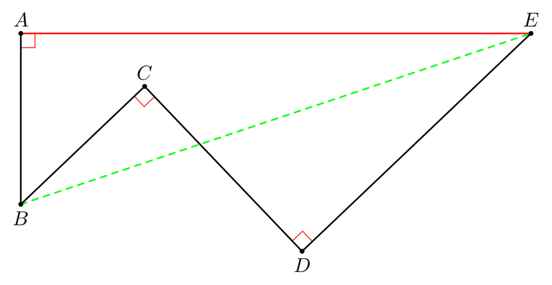 基于tkz-euclide宏包绘制求解线段长度平面几何图