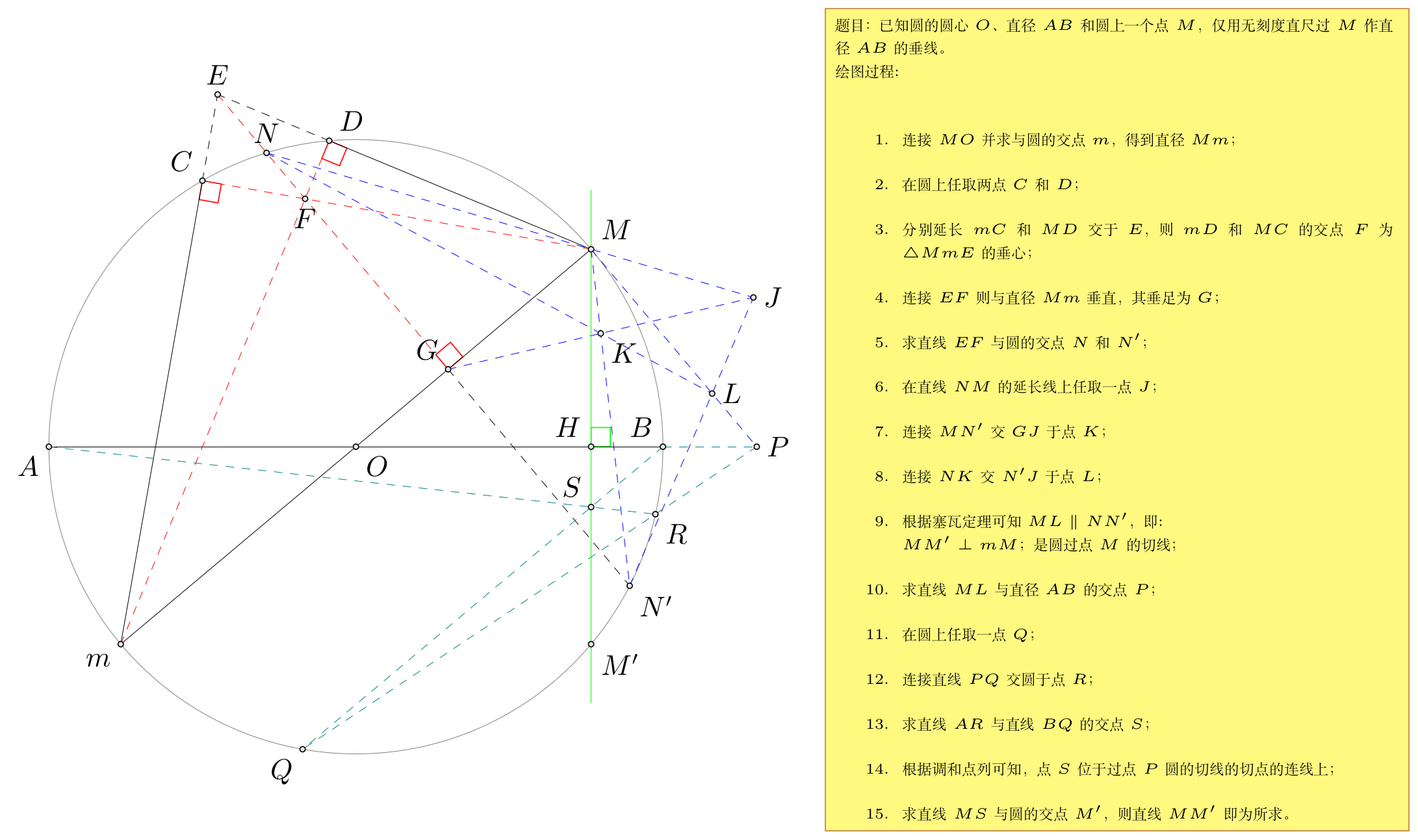 用tkz-euclide宏包实现单尺作图